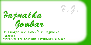 hajnalka gombar business card